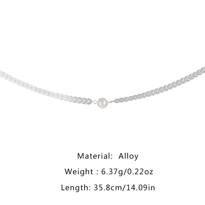 Vòng Cổ Choker Hình Xương Cá Và Ngọc Trai Thời Trang Hàn Quốc