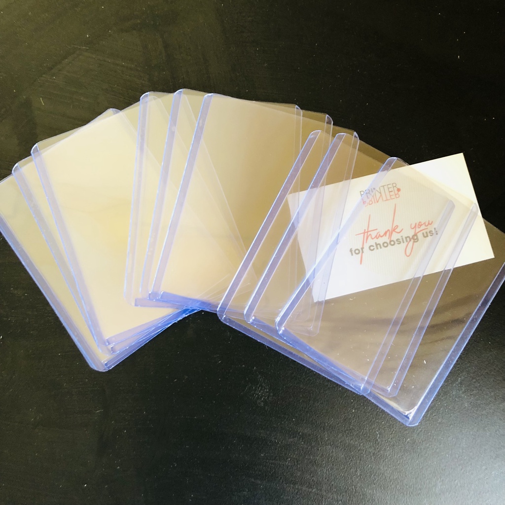 Xấp 10 toploader A7 size 7.2x10cm Khổ dọc và 5 sticker hologram trong suốt trang trí TOPLOADER