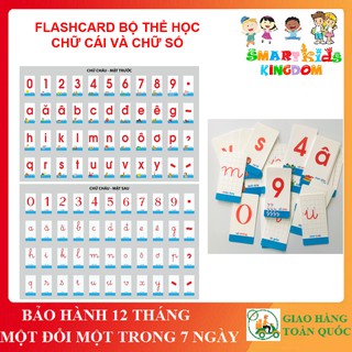 Bộ Thẻ Học Flashcard Thông Minh Học Chữ Cái Và Số Đếm Cho Bé (xanh dương) kích thước 8x16cm