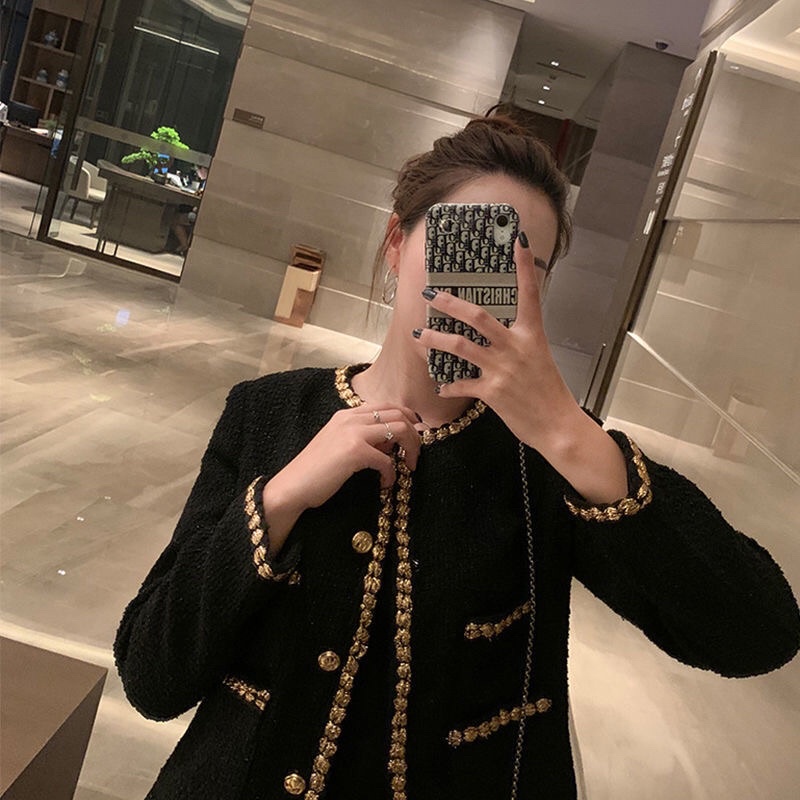 Áo khoác dạ tweed pha viền nữ tính hàng Quảng châu | BigBuy360 - bigbuy360.vn