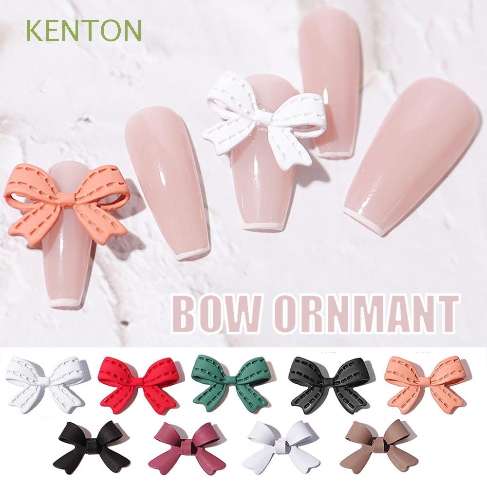 Bộ 10 Phụ Kiện Trang Trí Móng Tay Hình Nơ 3D Bằng Hợp Kim Diy