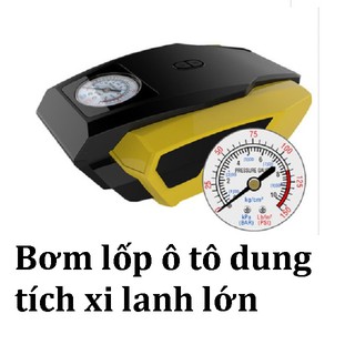 Bơm lốp ô tô ĐỒNG HỒ cơ dung tích XILANH LỚN tích hợp đèn chiếu sáng siêu bền