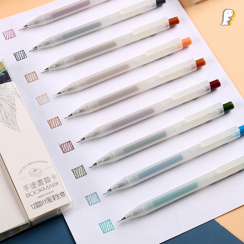 Set 9 bút gel màu Yoofun kèm bookmark