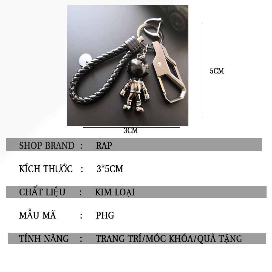 Móc khóa phi hành gia kim loại cực chất cool ngầu dùng làm phụ kiện quà tặng, dây treo balo túi xách ví cầm tay