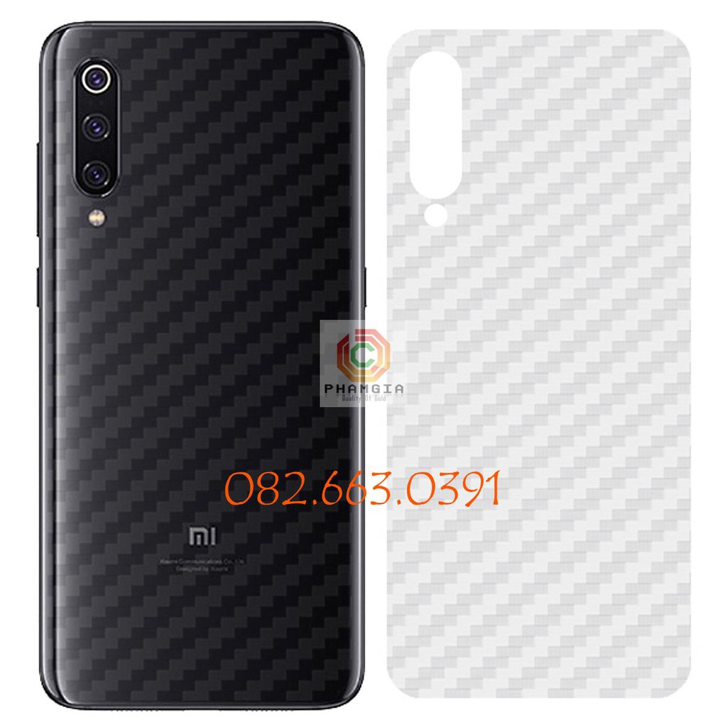 Miếng dán mặt lưng skin carbon Xiaomi Mi 9
