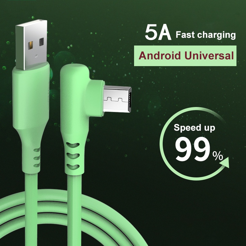 90 DEGREE Dây Cáp Sạc Nhanh Góc 90 Độ Cho for iphone Và Android 5a