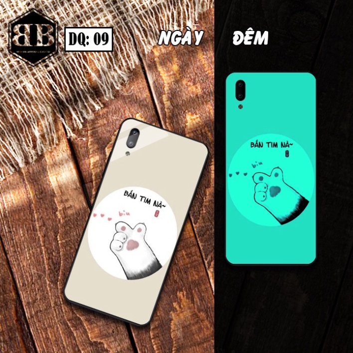 Ốp lưng kính Dạ Quang Vivo Y1S / Y93  / Y91C / Y93S phát sáng trong đêm in hình thời trang