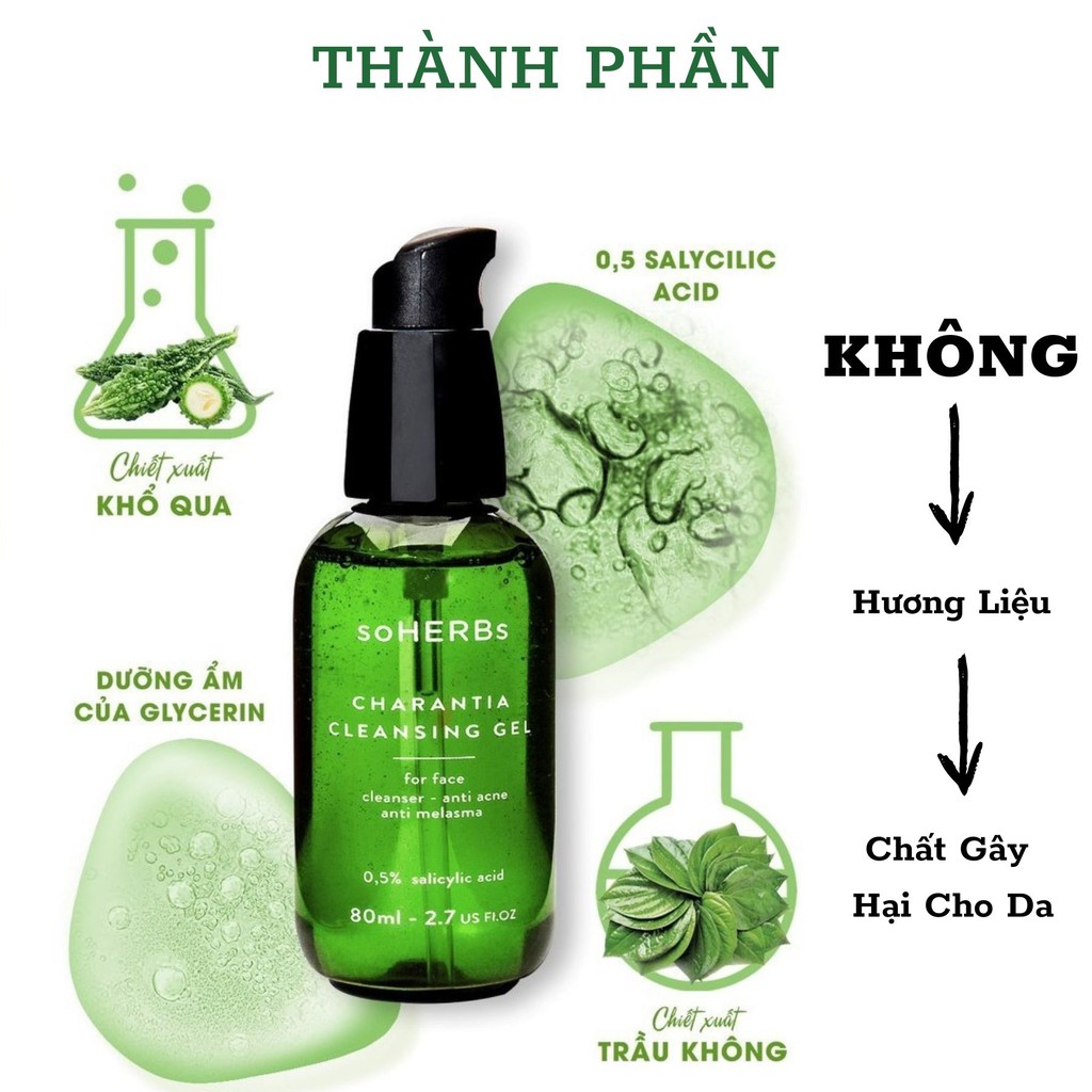 Sữa Rửa Mặt Dạng Gel Tinh Chất Khổ Qua Cho Da Dầu Mụn , Nhạy Cảm Soherbs 80ml Giảm Mụn Mờ Thâm , Cấp Ẩm Làm Sạch Da | BigBuy360 - bigbuy360.vn