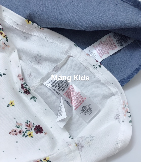 Sét Váy Yếm Hoa Nhí Jean Xanh Primark