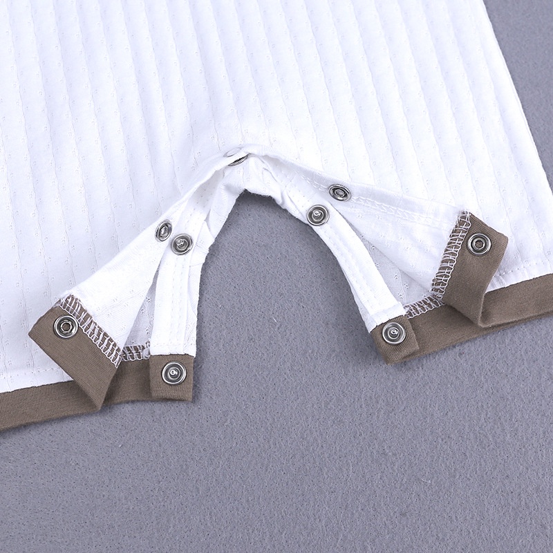 Bộ Áo Liền Quần Tay Ngắn Bằng Cotton In Họa Tiết Dành Cho Bé Trai Bé Gái 0-24 Tháng Tuổi