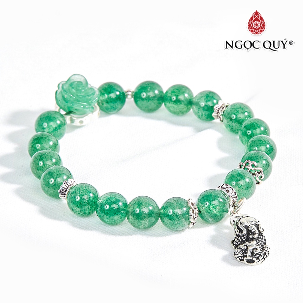 Vòng TA xanh phối charm tỳ hưu treo - Ngọc Quý