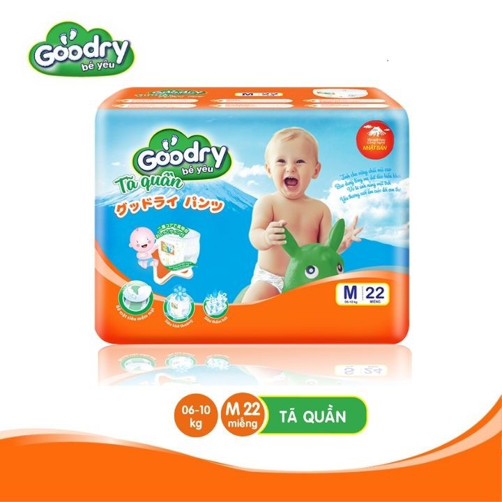 [Mã BMBAU50 giảm 7% đơn 99K] Tã quần Goodry M22/L20/XL18 - Công nghệ Nhật Bản thấm hút nhanh - Siêu mềm mại, khô thoáng