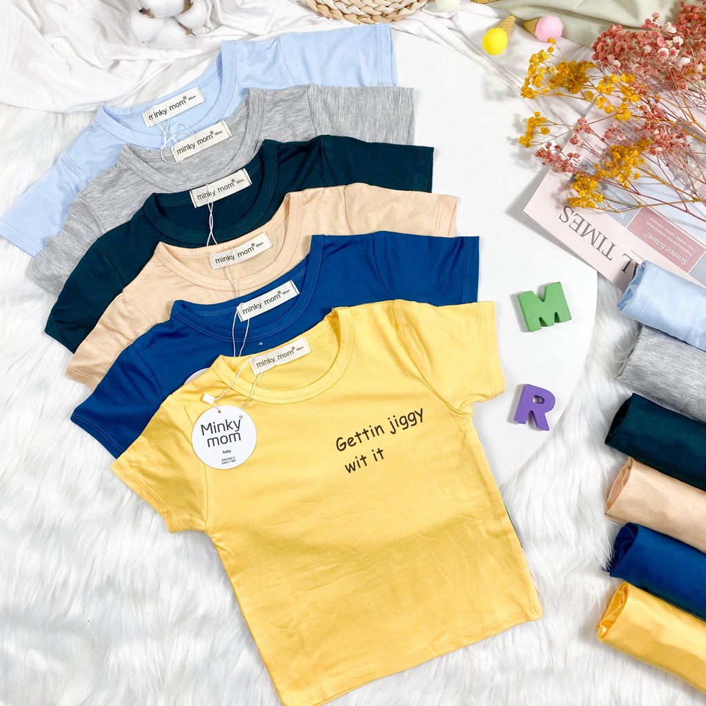 Bộ Cộc Tay Quần Dài Chất Thun Lạnh Minky Mom In Chữ Kiểu Dáng Alibaba Cho Bé Unchi Store (QATE313)