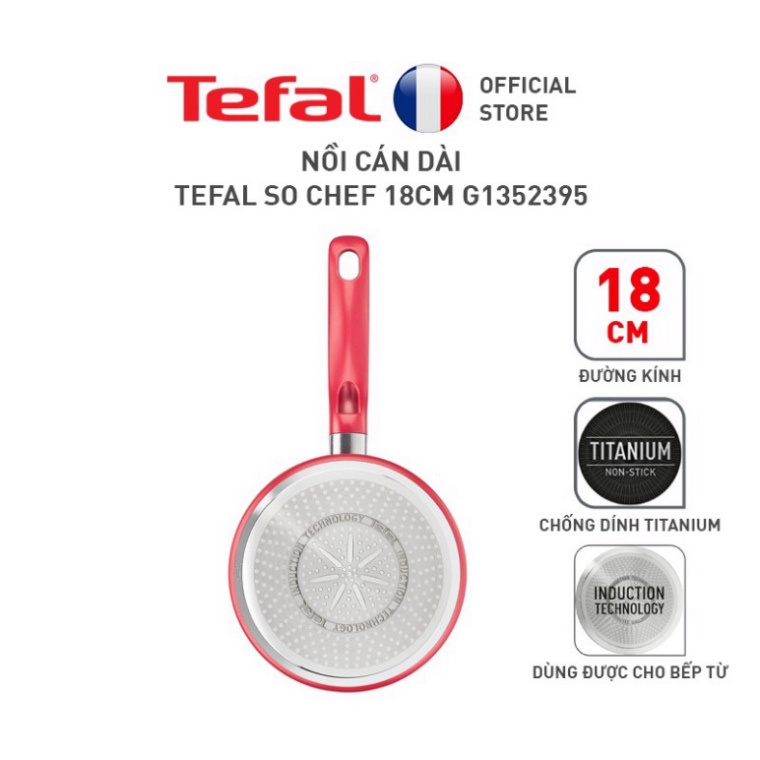 Nồi cán dài - quánh Tefal So Chef 18cm - Hàng Chính Hãng