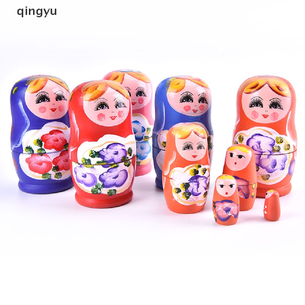 Bộ 5 Búp Bê Hoạt Hình Nga Matryoshka Bằng Gỗ