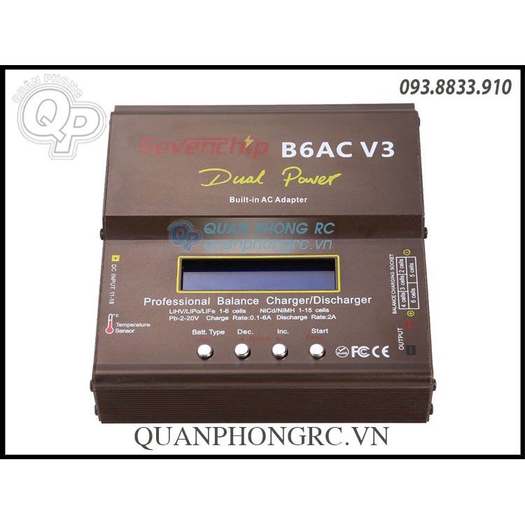 Bộ sạc cân bằng nâng cấp iMAX B6AC V3 80W LiHV / LiOn / LiPo / LiFe / NiCd / NiMH