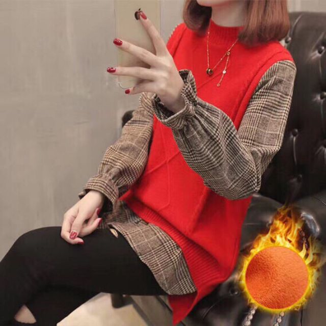 Áo len mịn phối dạ xốp