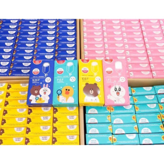 🌈 Combo 10 Mặt Nạ Mask MEDIHEAL LINE FRIENDS+ Tặng Mask môi 💋