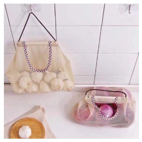 túi lưới đựng hành tỏi treo tường