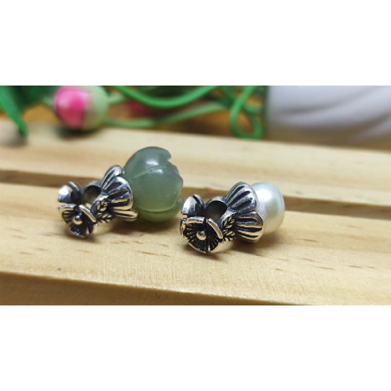 charm hoa đính sen bạc 925