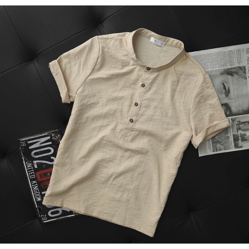 Áo Đũi Nam Cổ Tàu Ngắn Tay Đẹp Cao Cấp Y