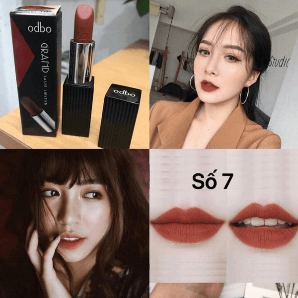 Son thỏi lì Odbo Grand Taste lipstick Thái Lan OD555 3,5g (date t9/2021)