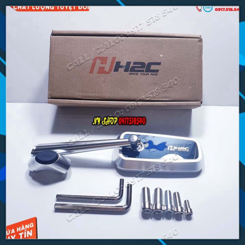COMBO GƯƠNG H2C CHÍNH HÃNG + BỊT CHÂN GƯƠNG CHO SH VIỆT full box