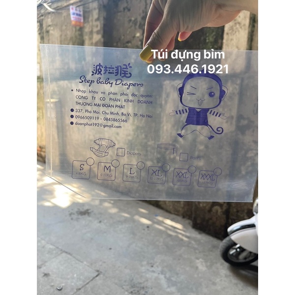 túi đựng bìm, thiết kế mẫu túi đựng bỉm theo yêu cầu