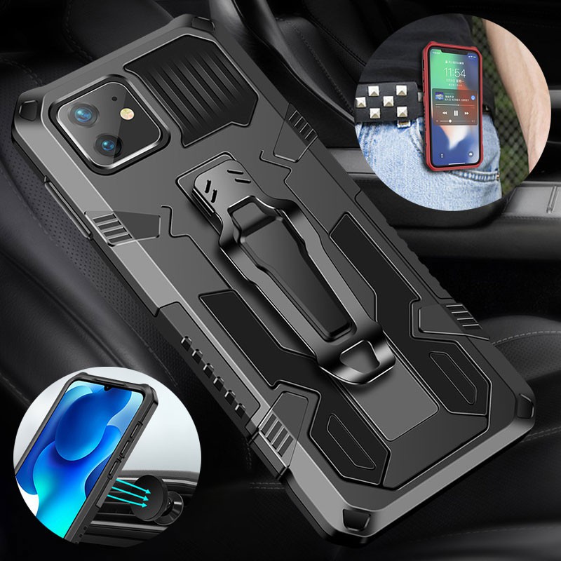 Ốp Lưng Bảo Vệ Điện Thoại Màu Sắc Đơn Giản Có Giá Đỡ Nam Châm Cho Iphone 12 Pro Max 11