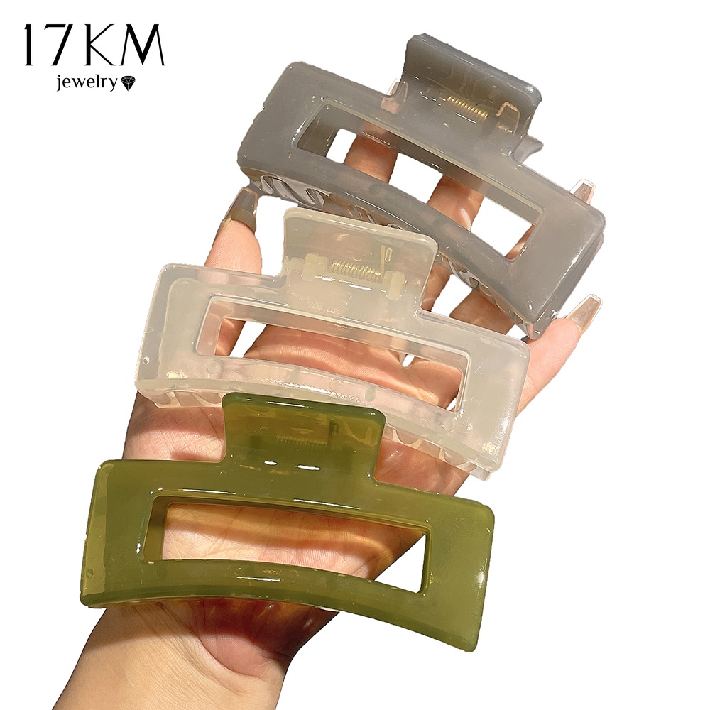 Kẹp tóc càng cua 17KM hình vuông thời trang thanh lịch 12.5cm