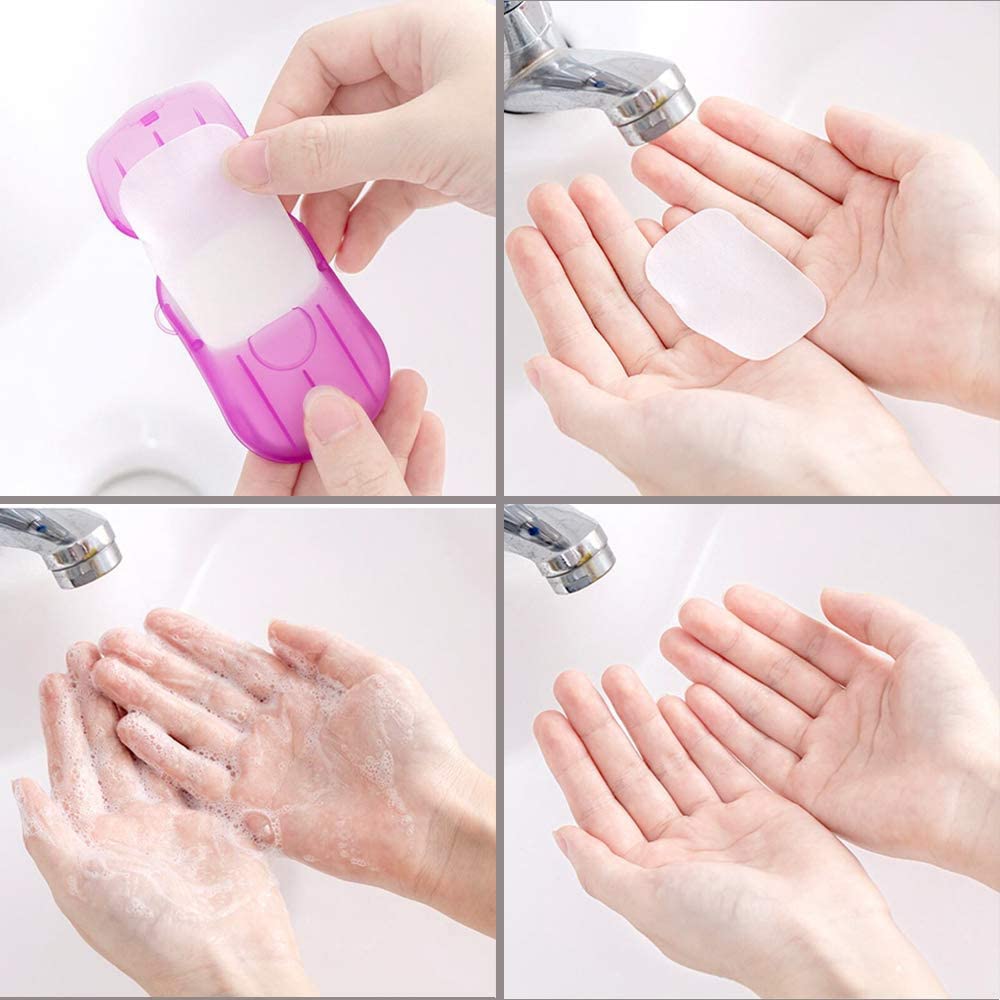 Hộp 20 Miếng Xà Phòng Giấy ANAEAT Mini Đa Năng Làm Sạch Cơ Thể