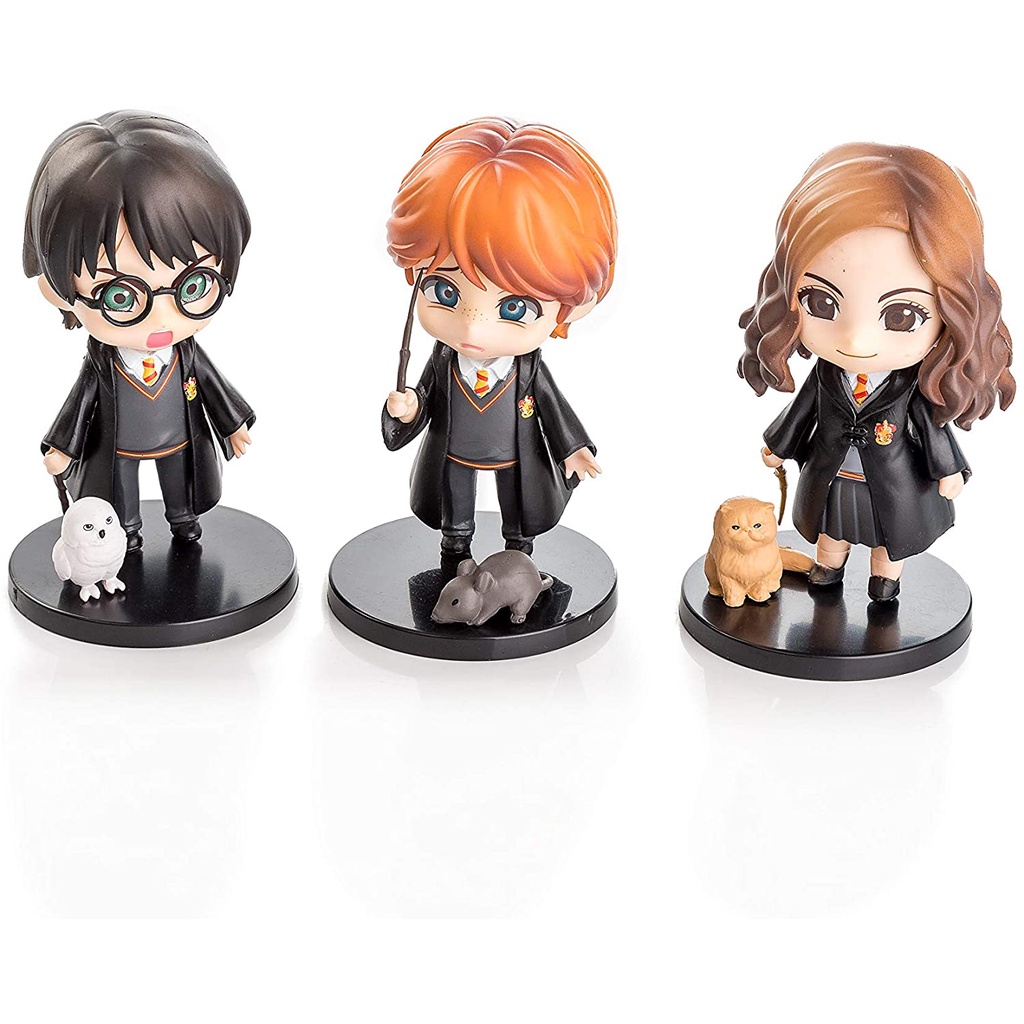 Set 3 Mô Hình Nhân Vật Phim Hoạt Hình Harry Potter Bằng PVC
