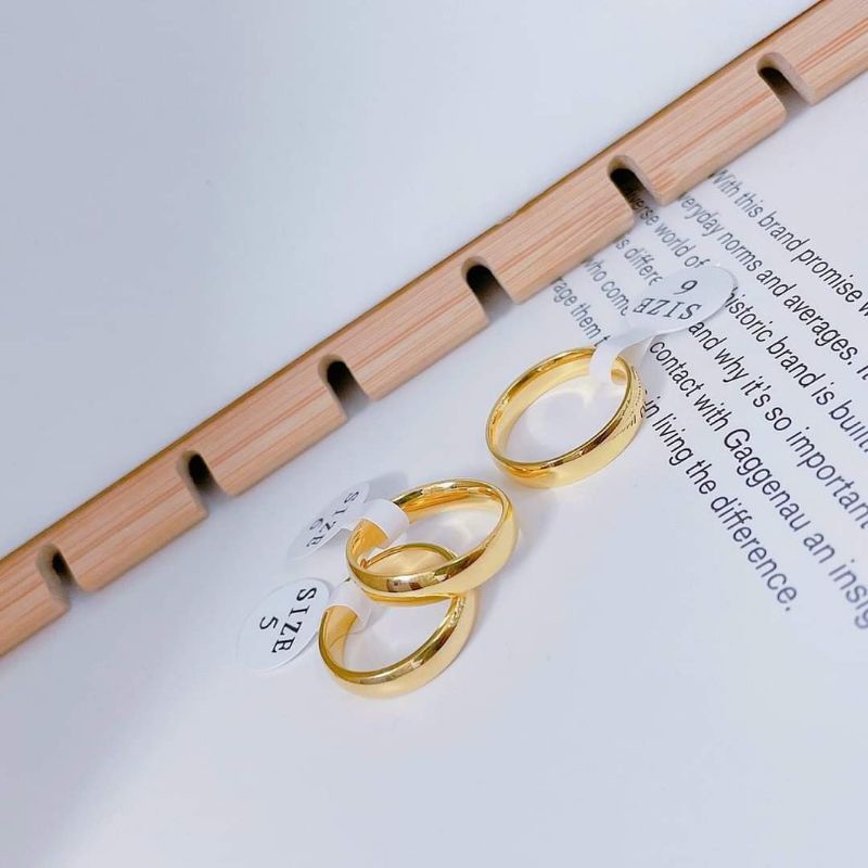 Nhẫn titan trơn. KHÔNG ĐEN, KHÔNG PHAI MÀU