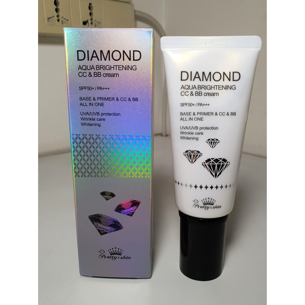 Kem chống nắng bật tone ,dưỡng da Diamond Aqua Brightening CC & BB Cream (tặng quà) | BigBuy360 - bigbuy360.vn