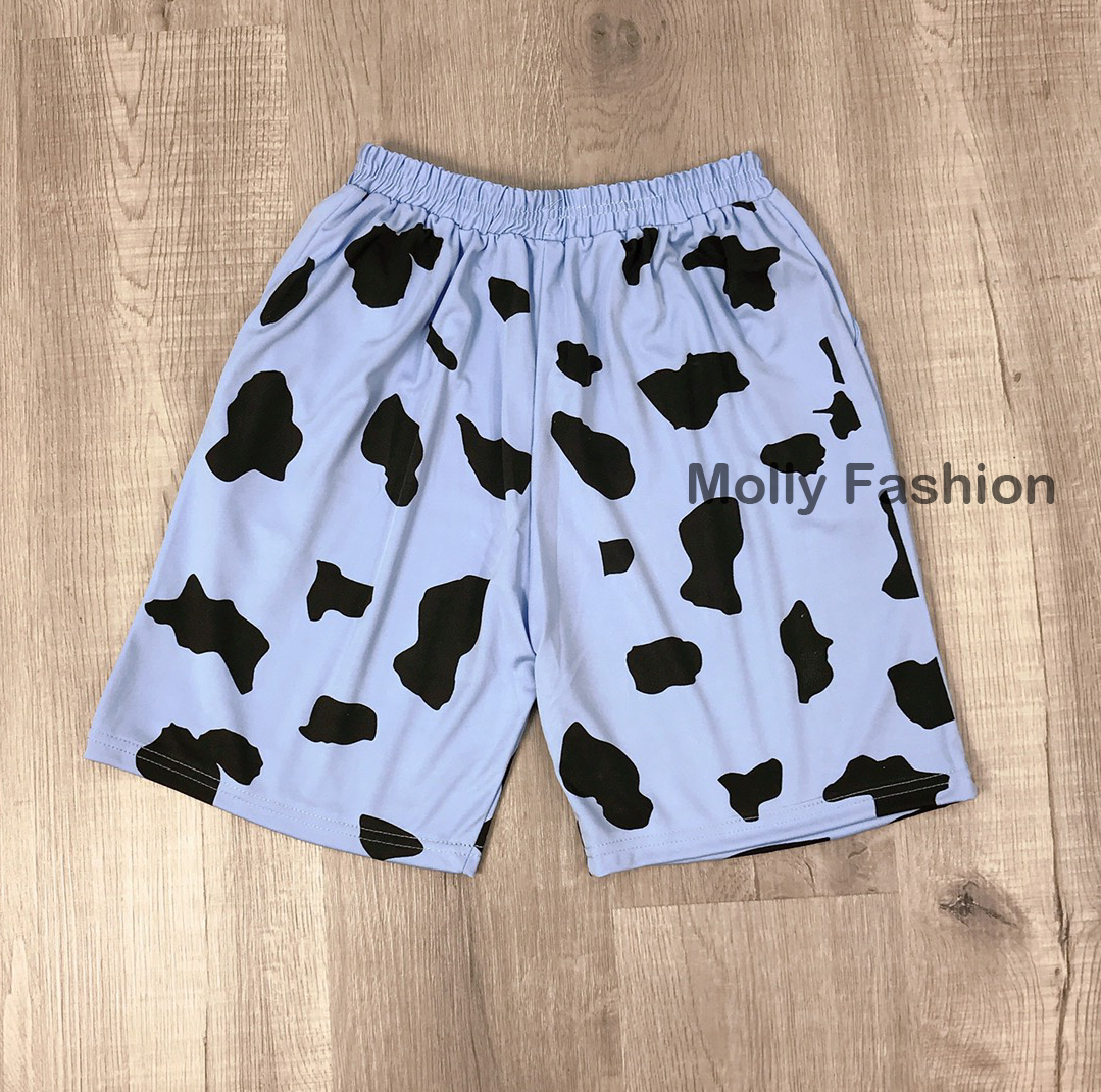 Quần Short nam nữ hoạt hình BÒ SỮA form rộng Unisex Freesize 40-65kg Molly Fashion | BigBuy360 - bigbuy360.vn