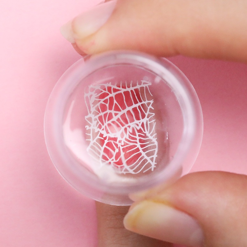 Dụng cụ in hình móng tay BORN PRETTY bằng silicone trong suốt kèm nắp trong suốt