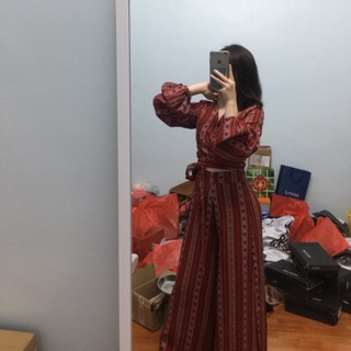 Set thổ cẩm quần có xẻ có sẵn