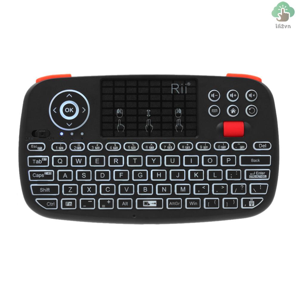 Bàn phím không dây Rii i4 Mini Bluetooth & 2.4GHz điều khiển chuột cảm ứng tương thích với Windows / Android