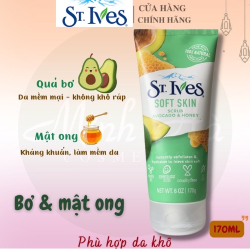 Sữa rửa mặt tẩy tế bào da chết St.Ives 170g (Tươi Mát Trái Mơ, Bơ mật ong, Cafe...