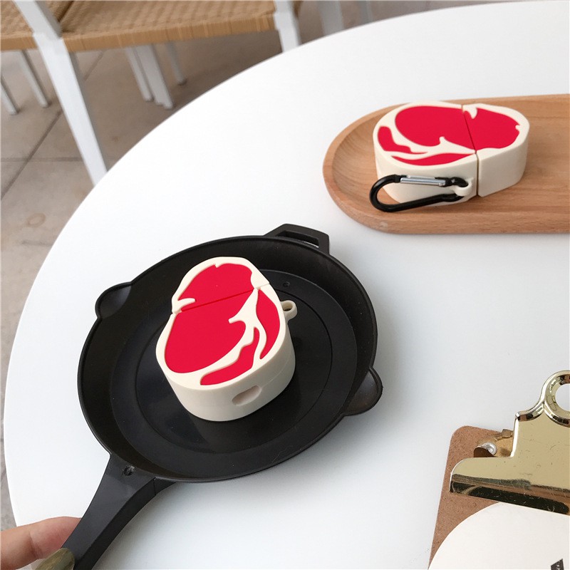 Bao Case Cho Airpods 1/ Airpods 2 Hình Miếng Thịt Bò.