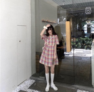 Váy babydoll kẻ caro