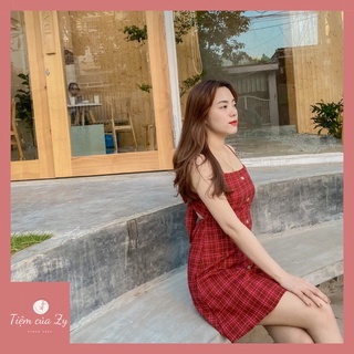 ĐẦM CARO ĐỎ VINTAGE 🌻 [Ảnh thật]