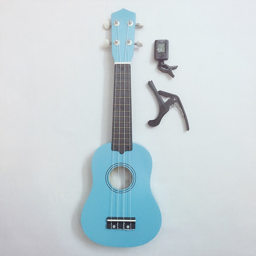 Đàn Ukulele Soprano size 21 Woim 35A15 tặng kèm capo nâng tông cao cấp và máy lên dây điện tử ( Tuner ) - HÀNG CÓ SẴN