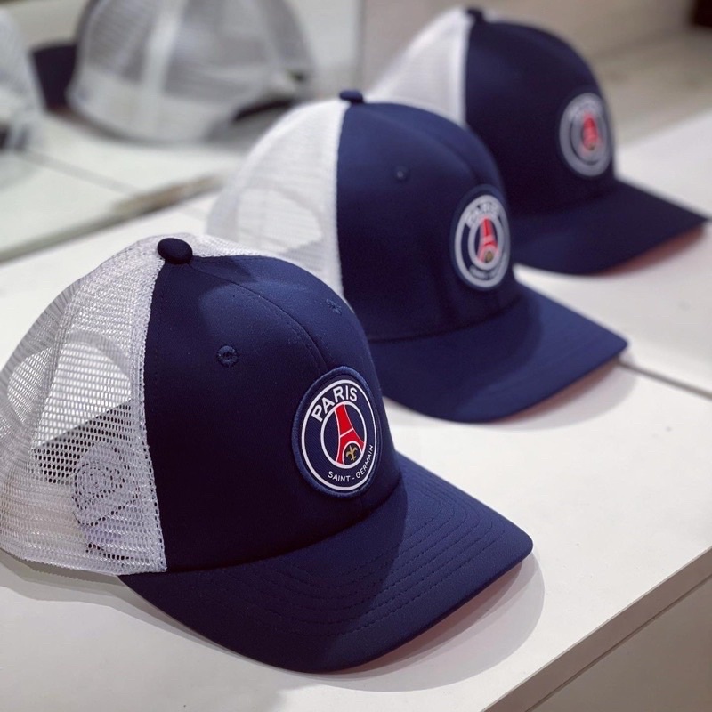 Mũ nón lưỡi trai thời trang Paris PSG pha lưới màu xanh trắng,thiết kế châu âu trẻ trung,cá tính dành cho cả nam và nữ