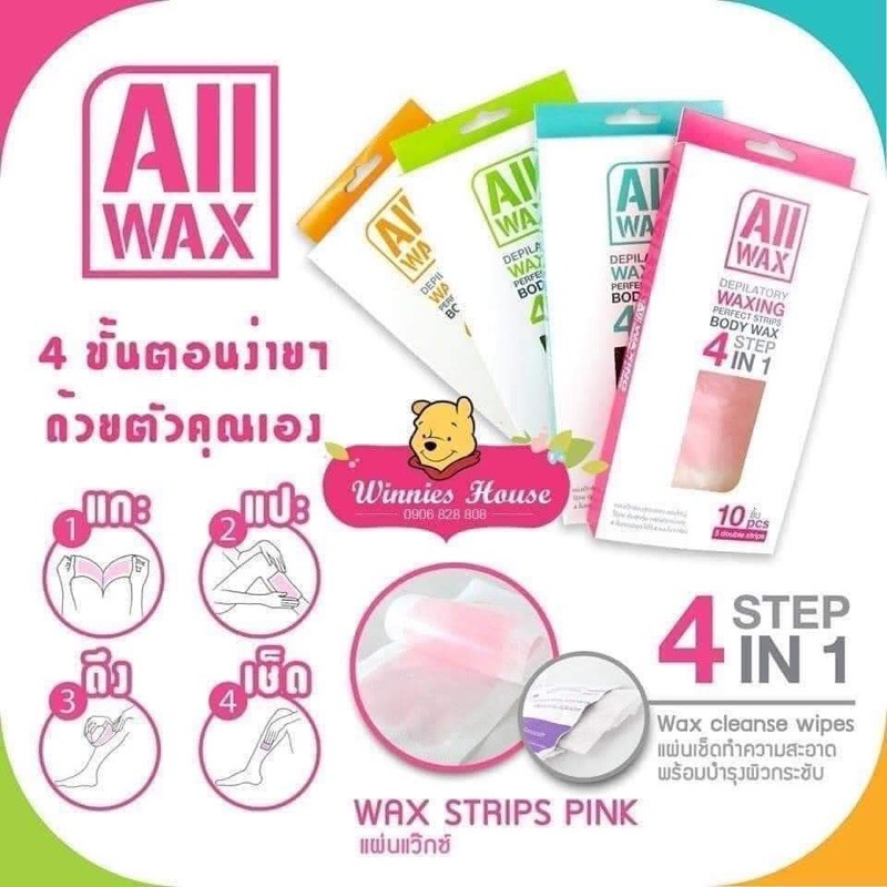 MIẾNG WAX LẠNH ALL WAX WAXING BODY WAX STEP 4 IN 1