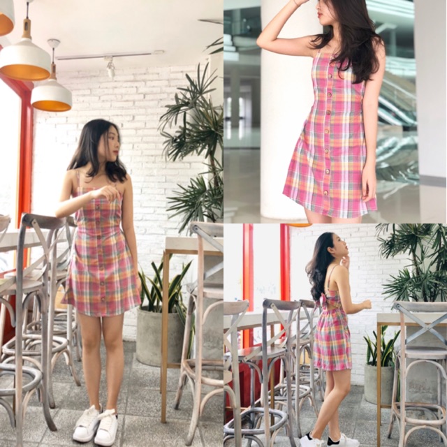 ĐẦM XINH HAI DÂY LOLI DRESS CÓ MÚT NGỰC - ĐẦM THIẾT KẾ FROM SUÔNG CỘT NƠ SAU LƯNG - CÓ BO CHUN EO ( kèm ảnh trải sàn ) | WebRaoVat - webraovat.net.vn