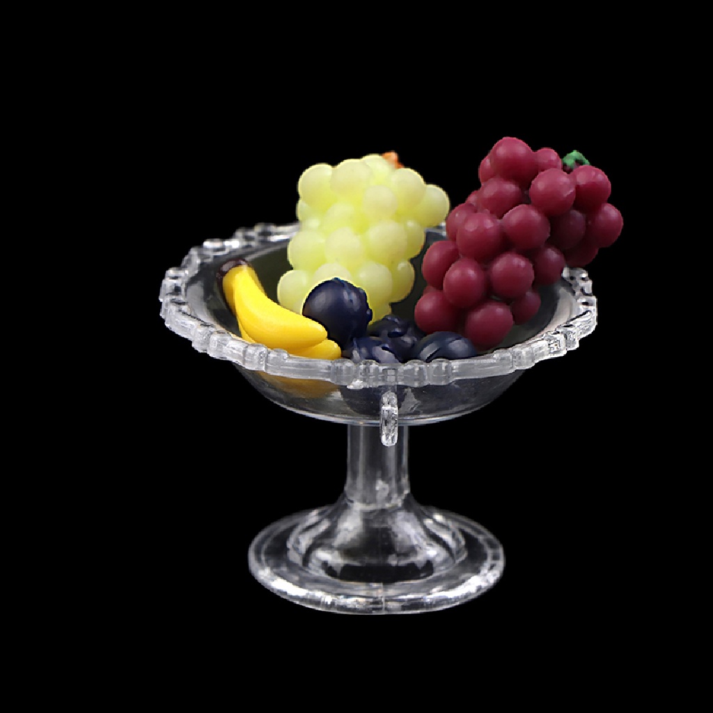 SU 1Set 1:12 Dollhouse Miniature Dessert Pan Cake Stand Fruit Tray W/Fruit DecorToy n