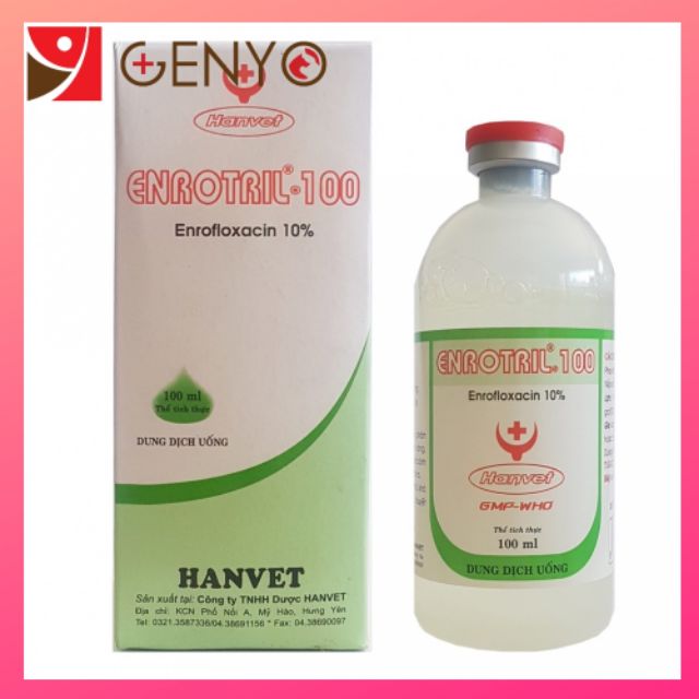 Lọ 100ml uống điều trị bệnh gà thành phần enrotril hanvet