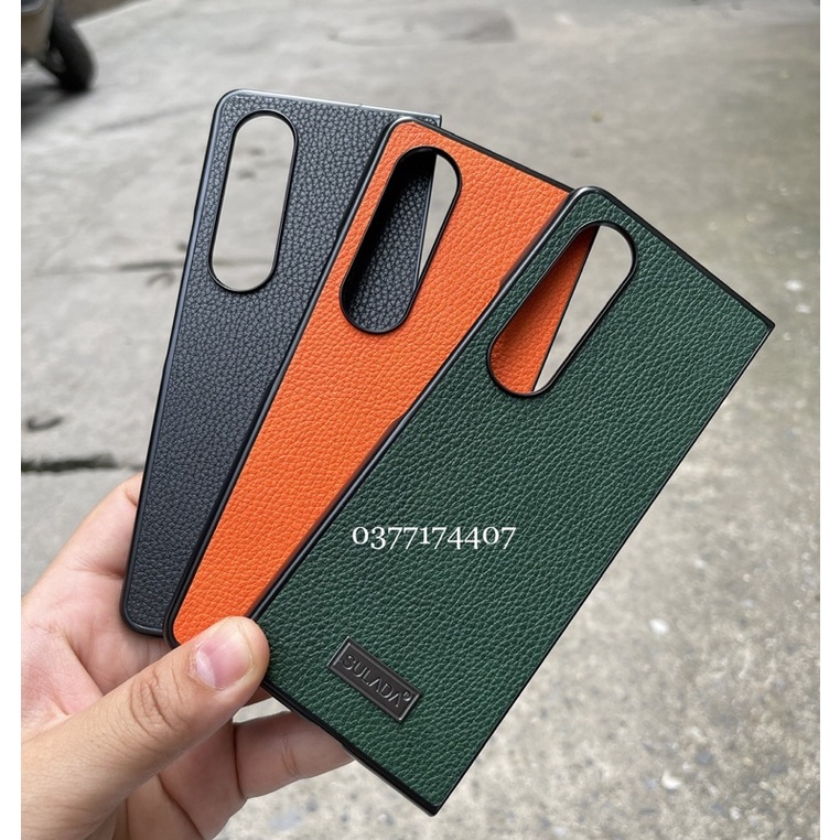 Ốp lưng Sulada Vân da cho Samsung Z Fold 4 5G 2 mảnh ôm máy mỏng nhựa siêu đẹp