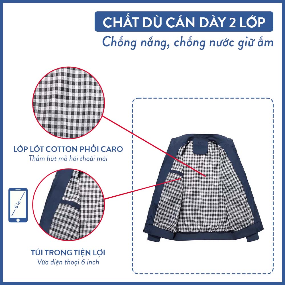 Áo chống nắng nam,áo khoác đi nắng chất vải dù có big size XXXL